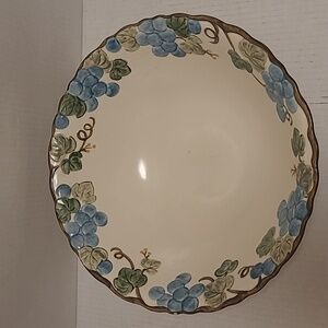 Vintage Metlox Poppytrail Large Bowl with Blue Grapes